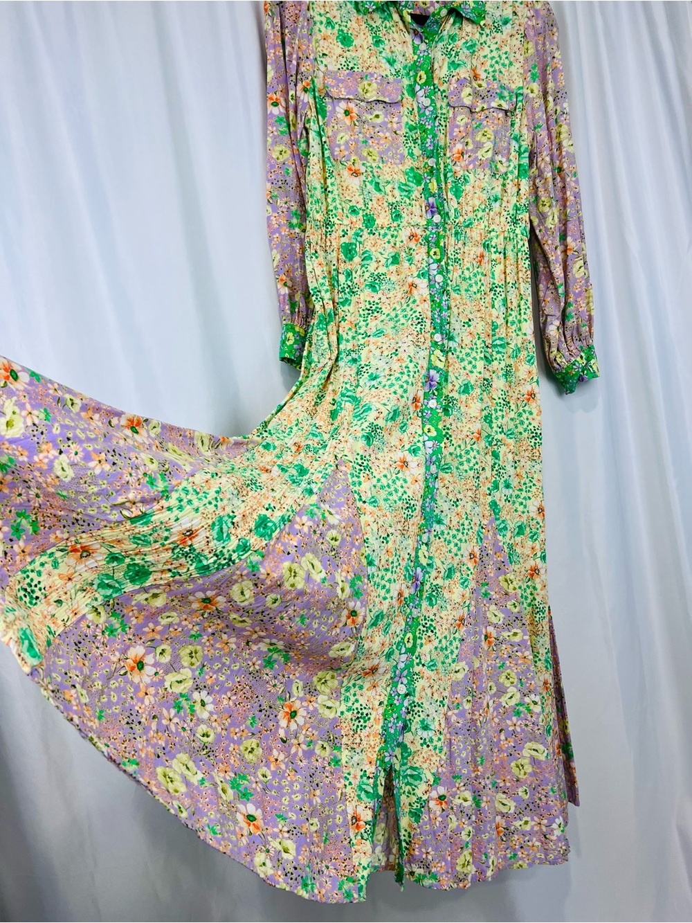 LOFT Floral Godet Pocket Shirtdress - Picture 9 of 9